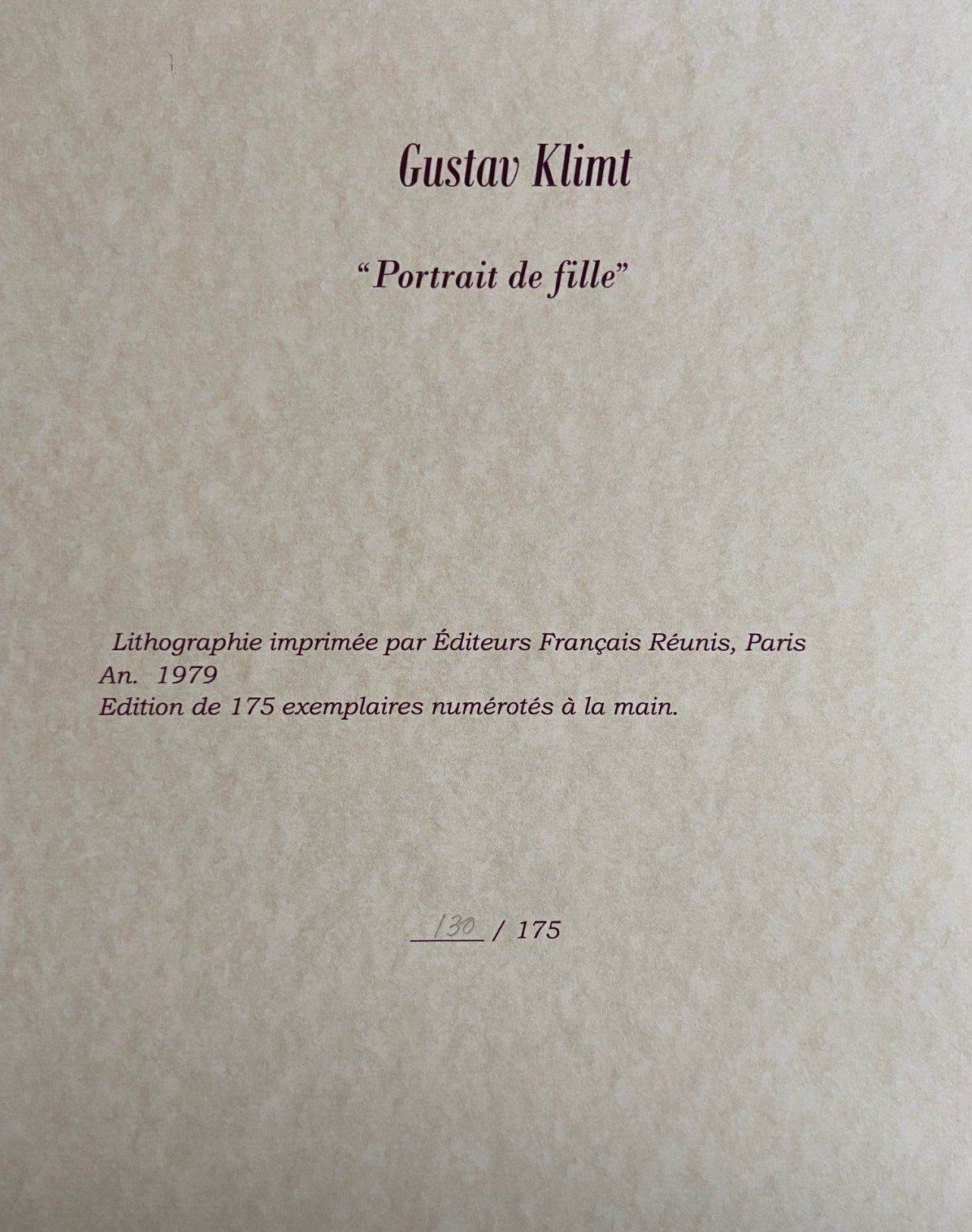 Gustav Klimt Lithograph Coa Signed