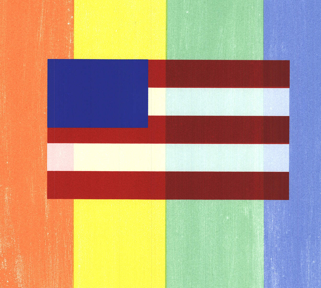 Ross Bleckner Gay Flag Signed " Serigraph Pop Art