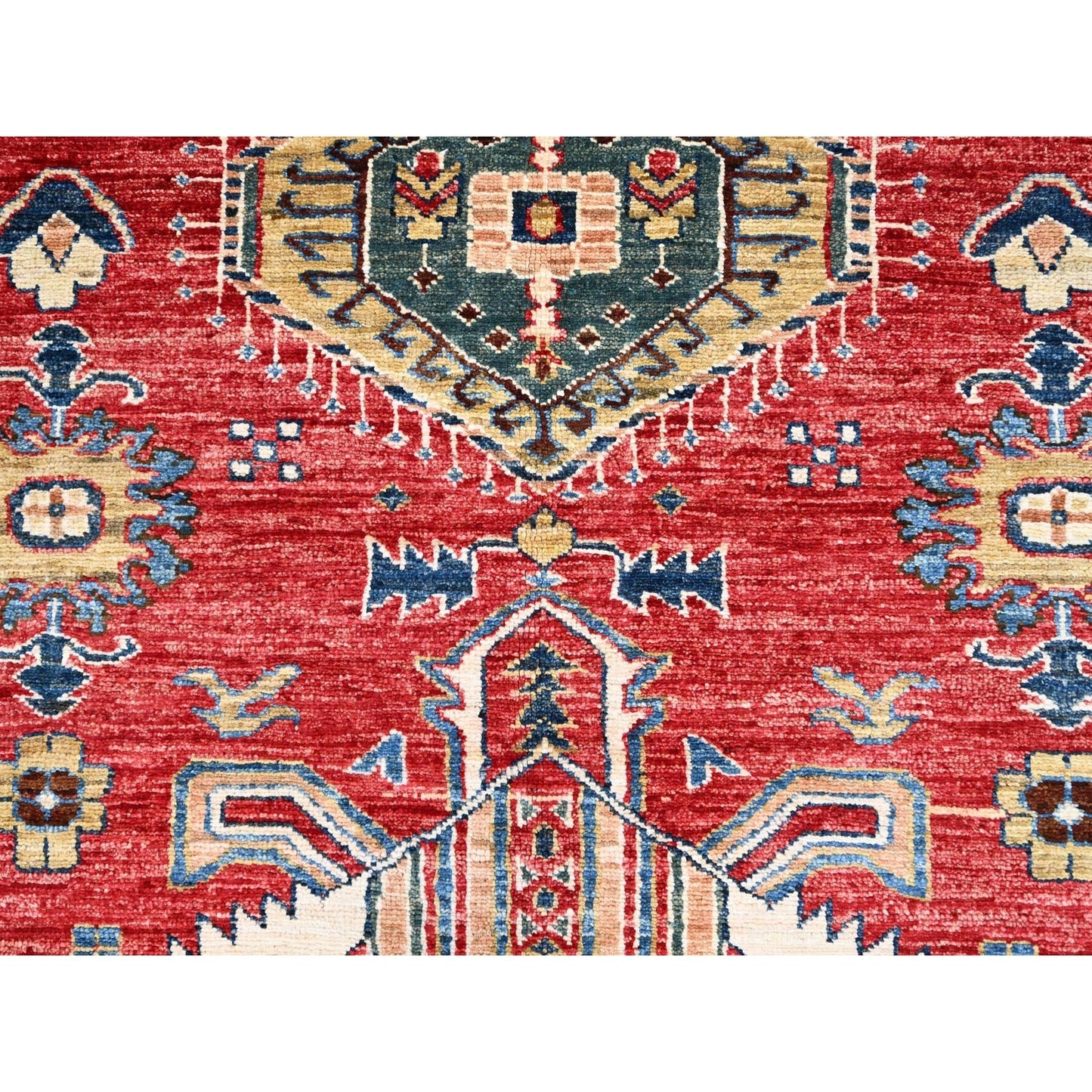 8'8"X11'10" Heirloom Red Hand Knotted Pure Wool Super Kazak Oriental Rug