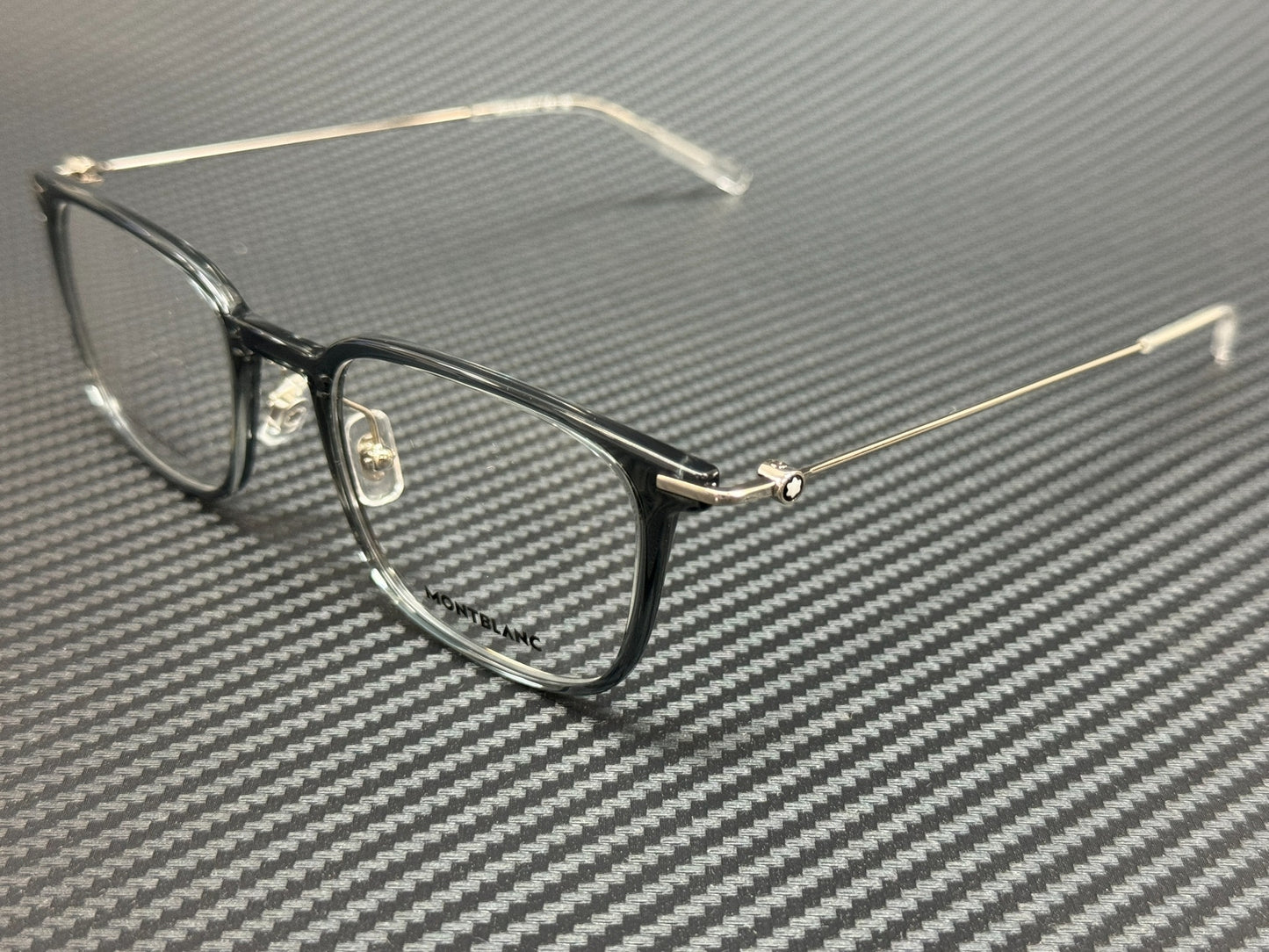 Mont Blanc Mb0100O 001 Grey Rectangle Men'S 52 Mm