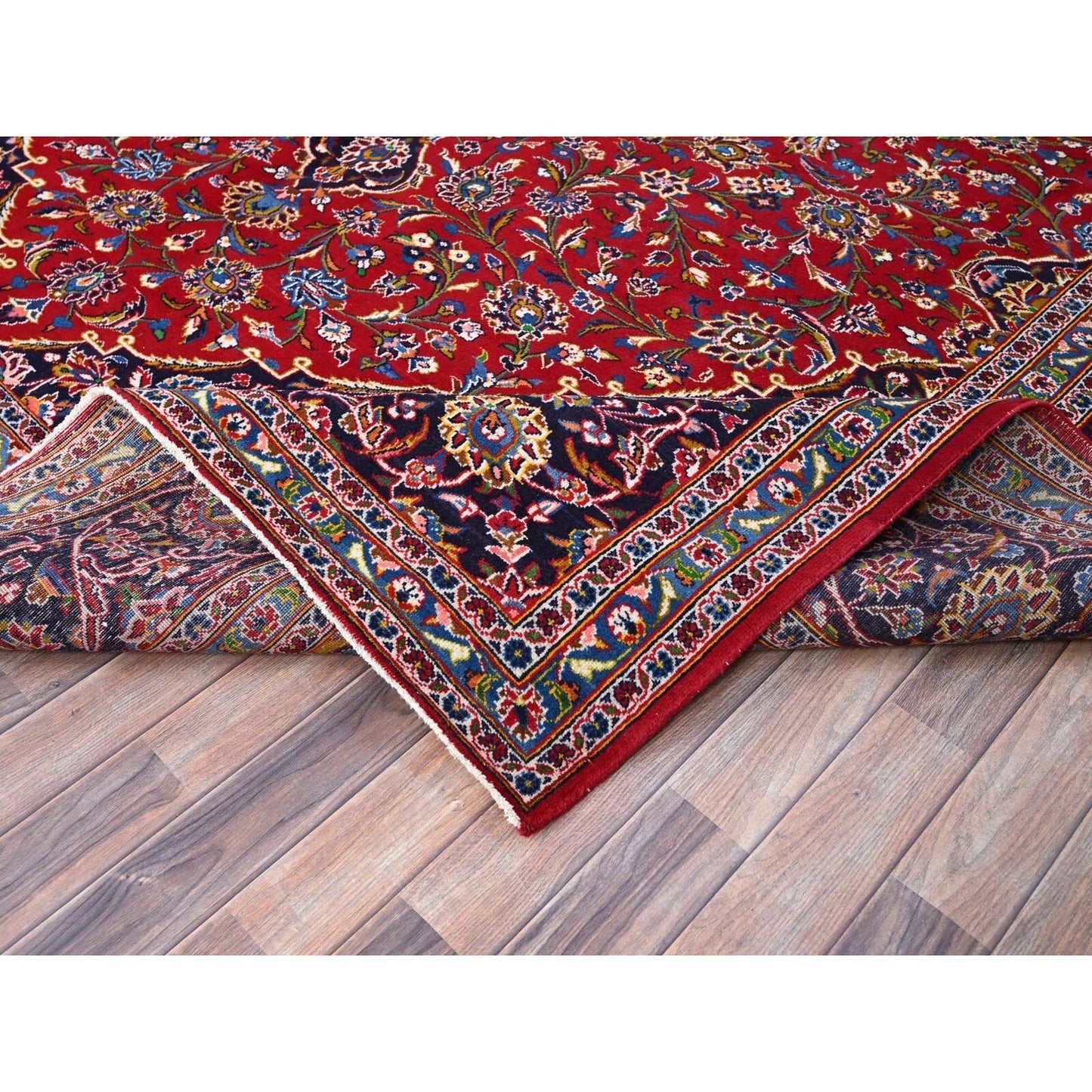 10'1"X13' Angels Red Hand Knotted Vintage Kishoon All Wool Oriental Rug