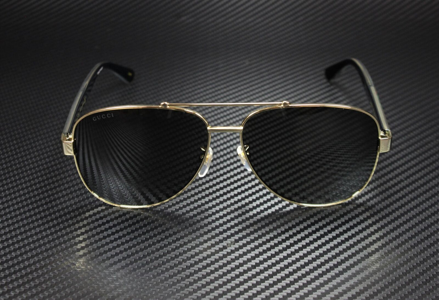 Gucci Gg0528S 006 Aviator Gold Black Grey Men'S