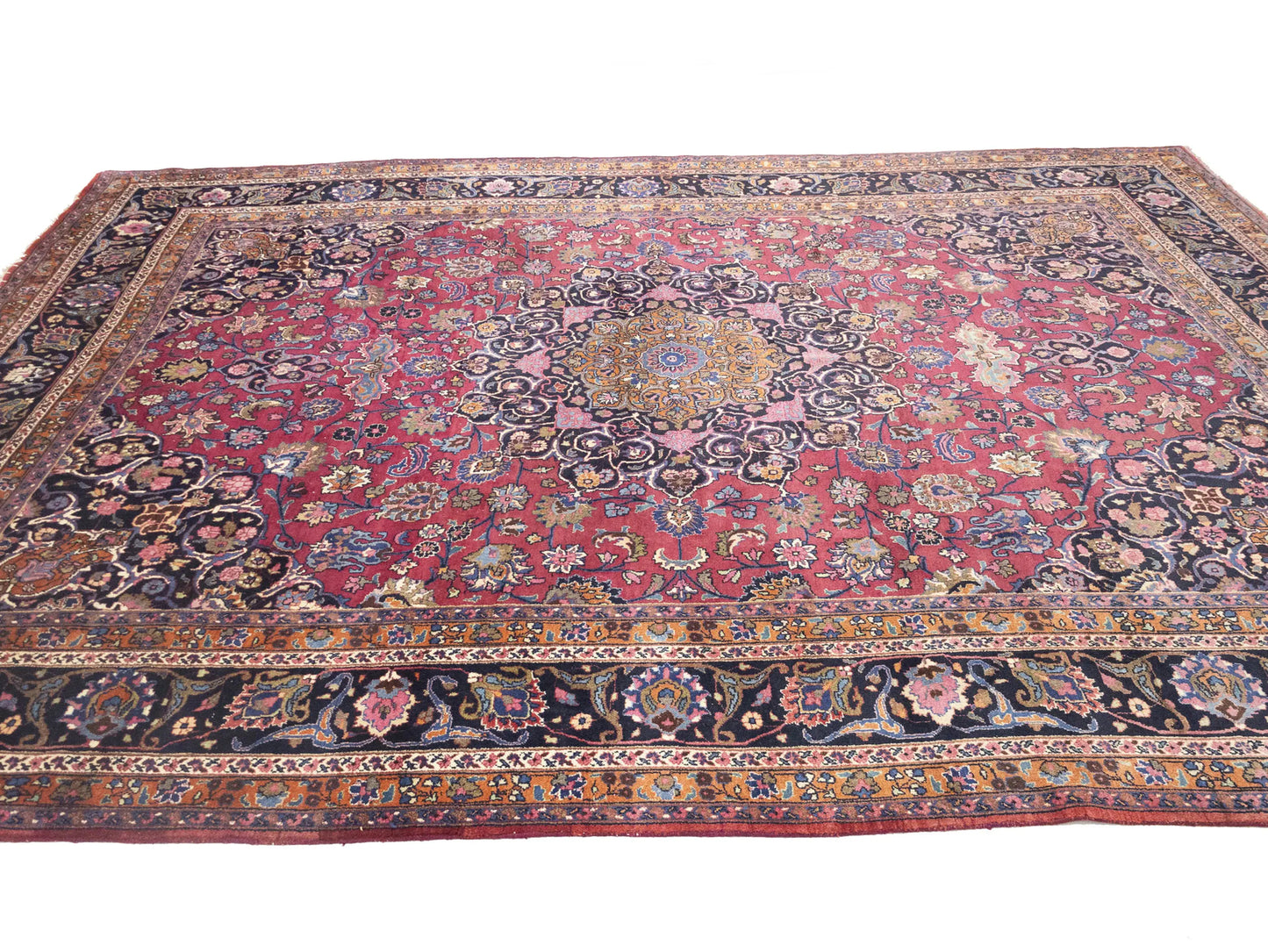 Handmade Traditional Floral Style Signed Rug Wool