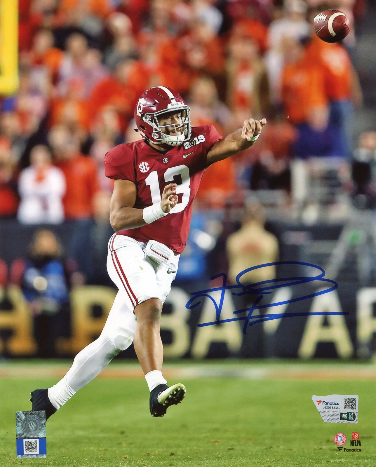 Tua Tagovailoa Autographed Alabama 8X10 Photo