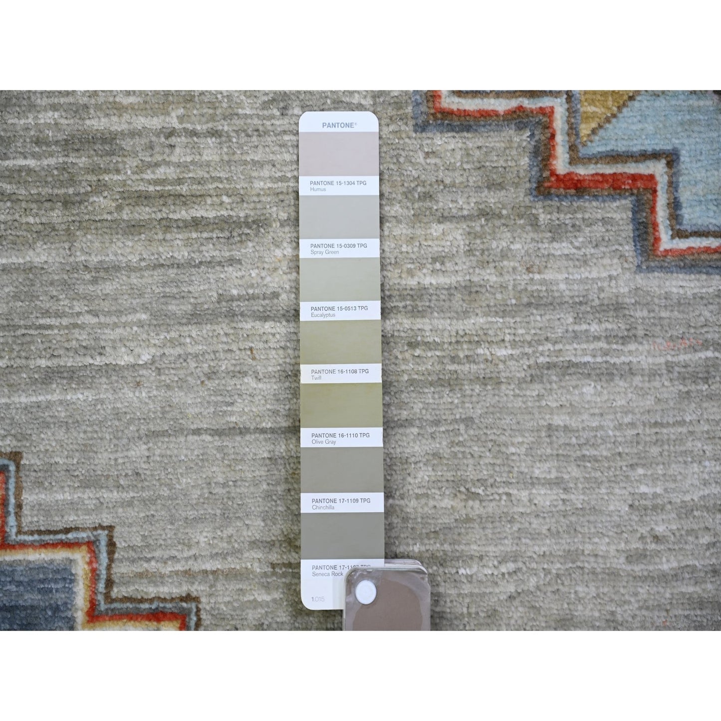 8'8"X11'7" Echo Gray Pure Wool Hand Knotted Finer Peshawar Rug