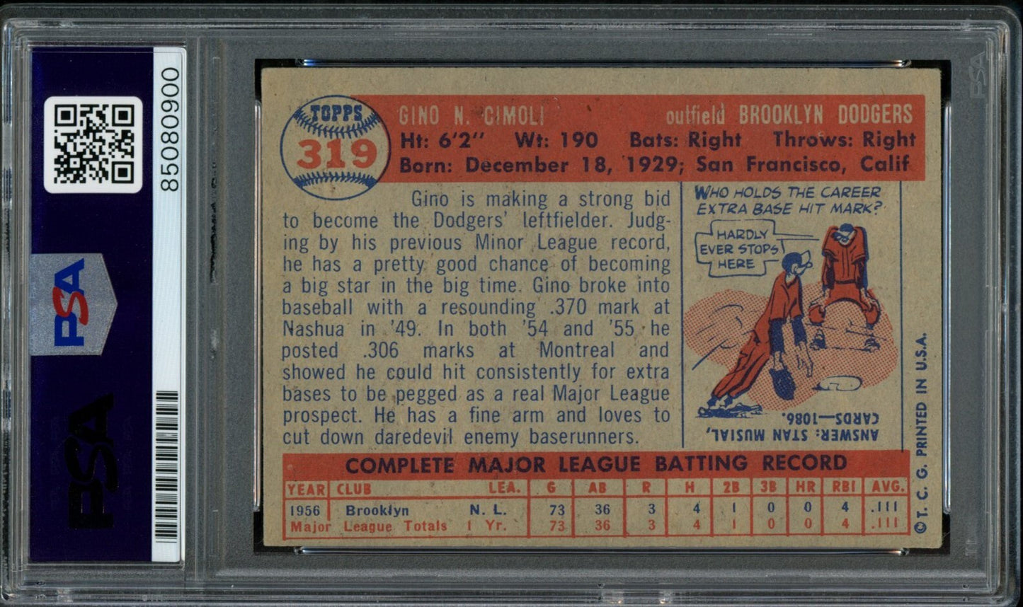 Gino Cimoli Signed 1957 Topps Trading Card #319