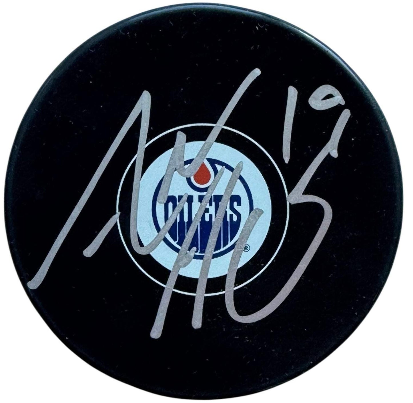 Adam Henrique Autographed Edmonton Oilers Logo Puck (Beckett)