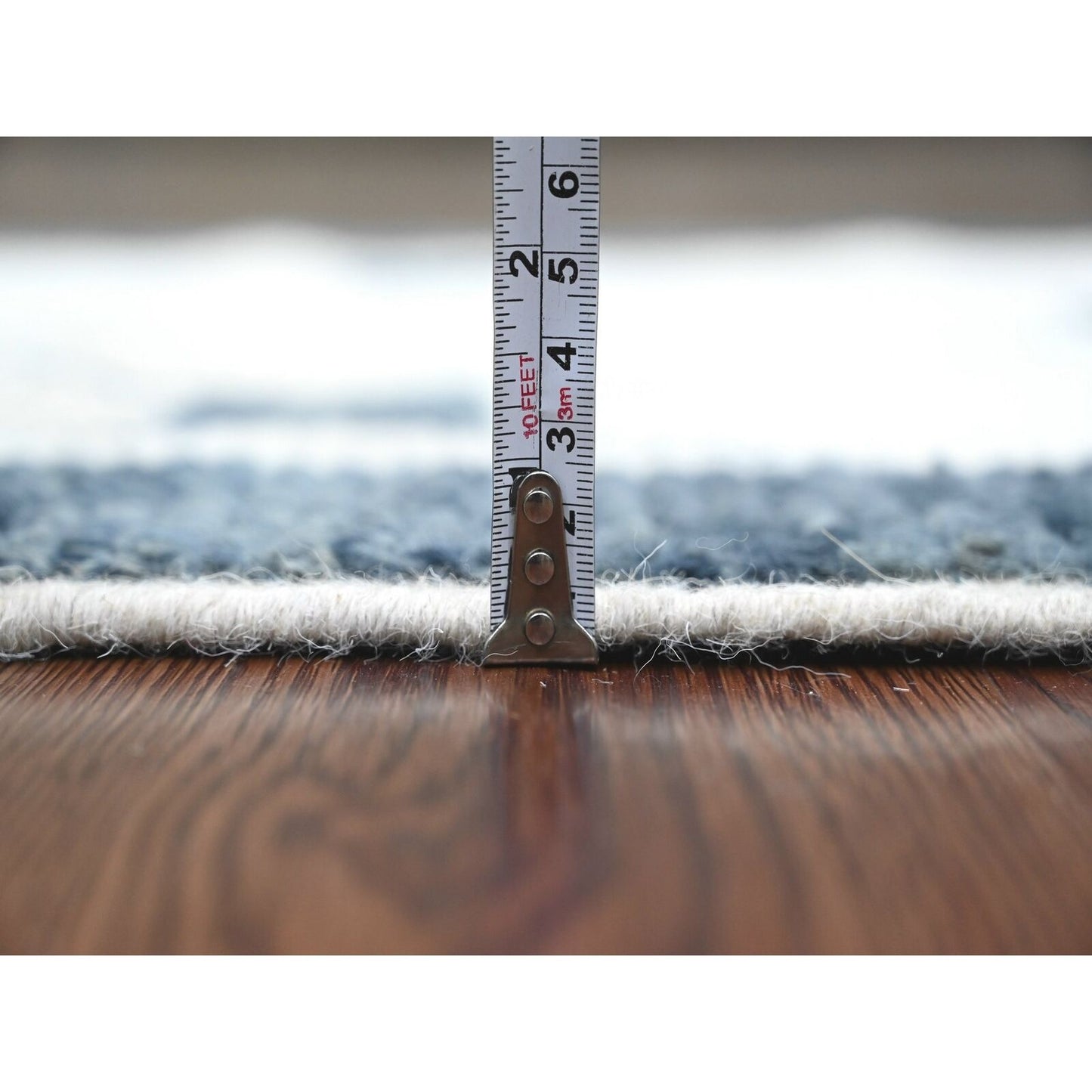 2'6"X10'4" White Geometric Moroccan Weave Hand Knotted Wool Runner Rug