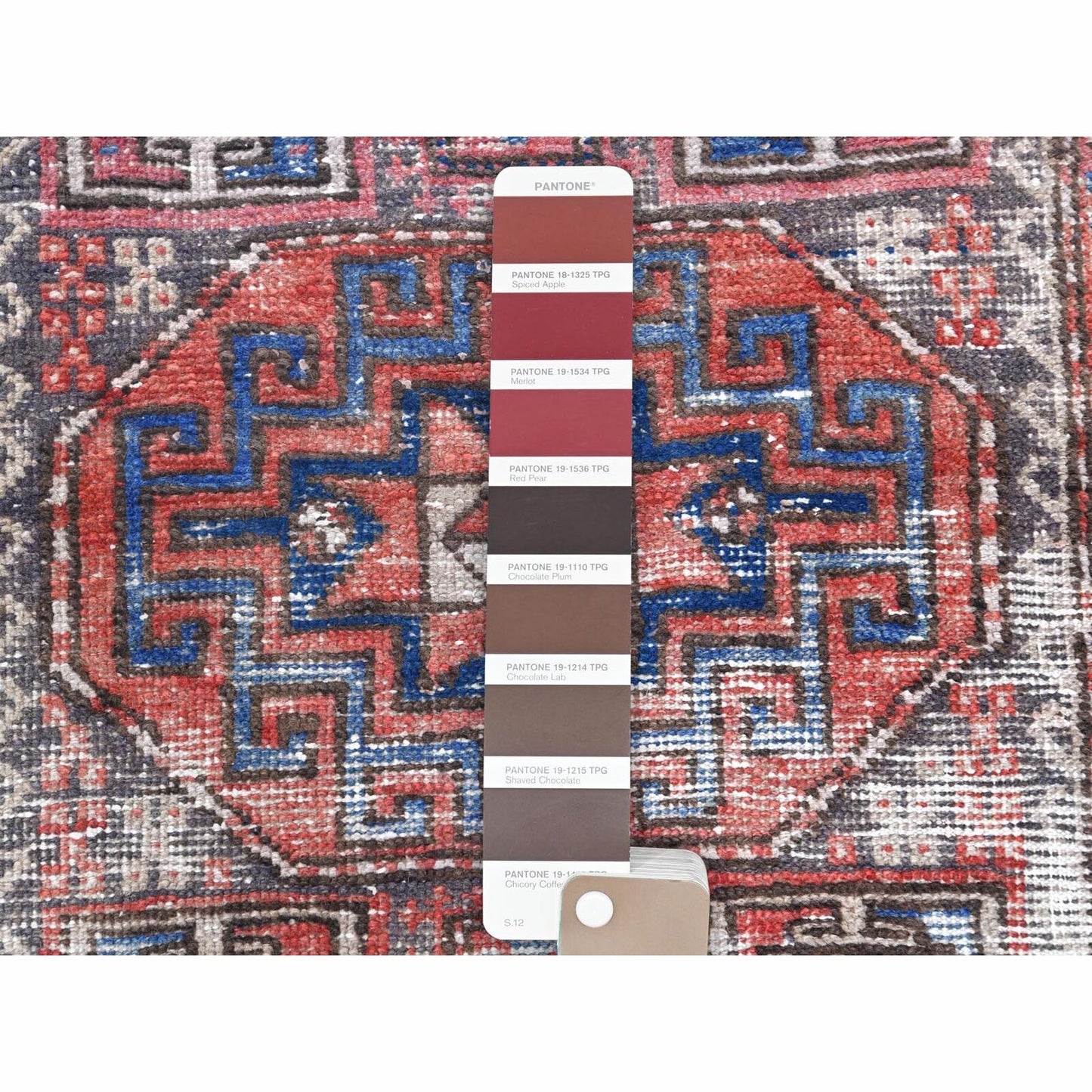 3'2"X9'5" Red Farsian Qashqairaz Distressed Wool Hand Knotted Runner Rug
