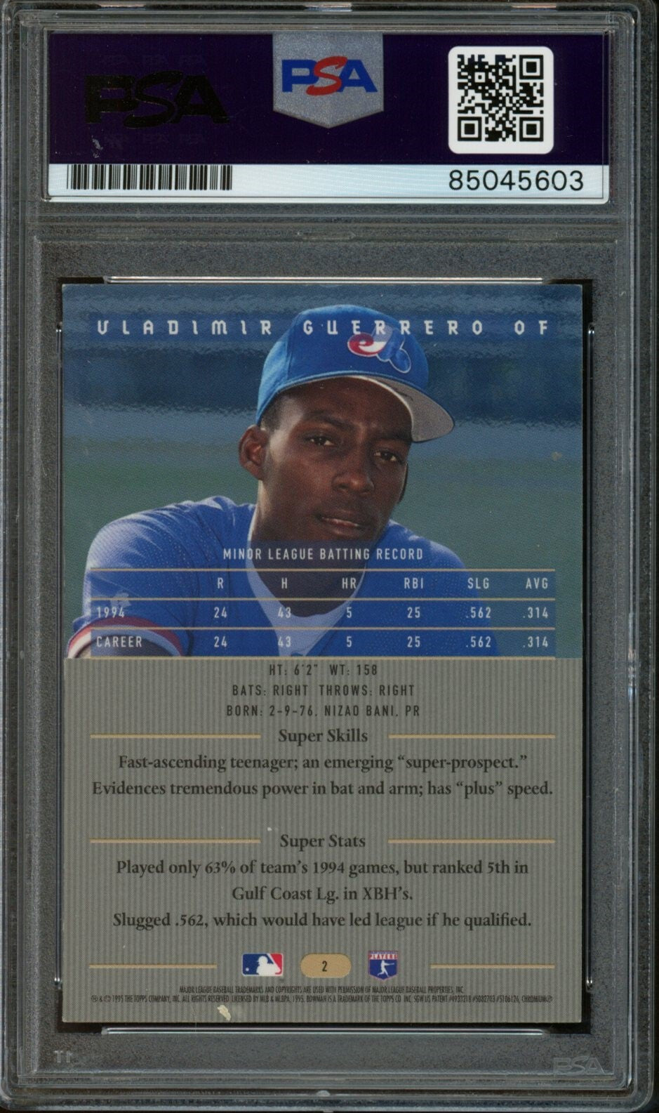 Vladimir Guerrero Montreal Expos Signed 1995