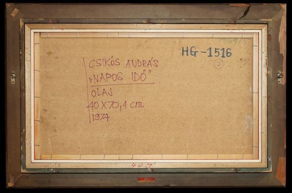 Csiks Andrs 1974 Original Hungarian Landscape Oil Painting "Napos Id?" Signed