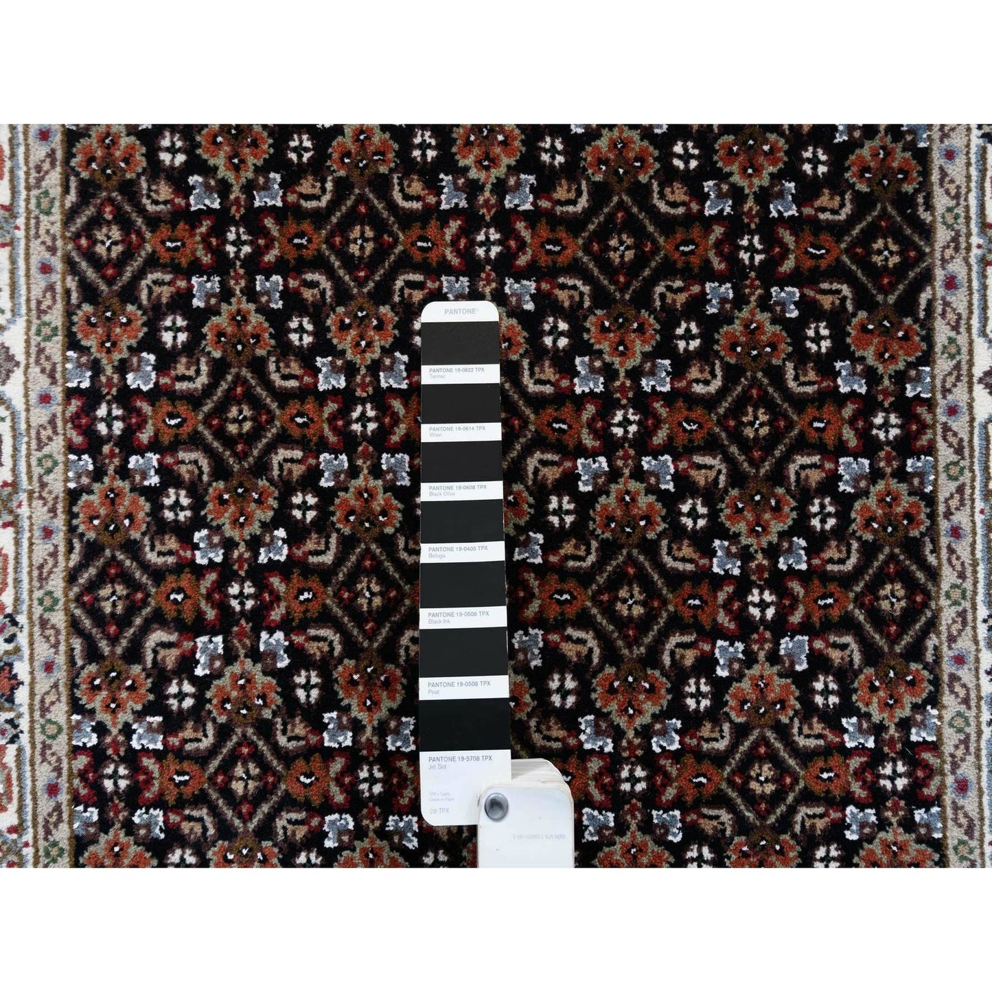 2'5"X20' Black Herati Wool And Silk 175 Kpsi Hand Knotted Xl Runner Rug