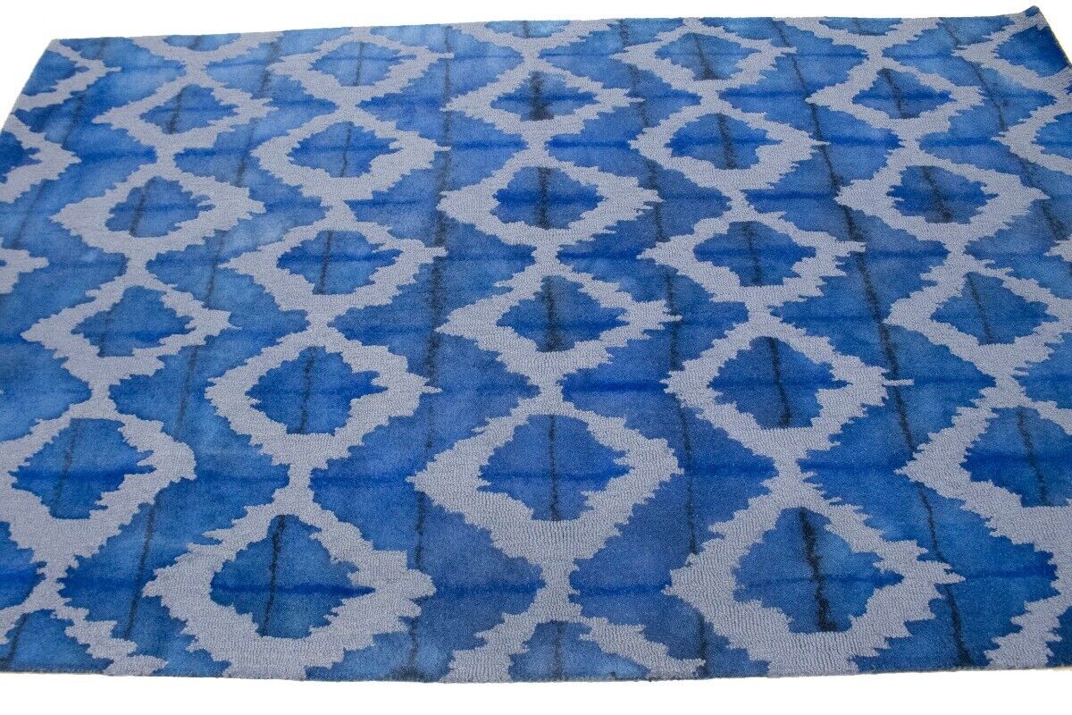Blue Abstract Design Living Room Decor 5X8