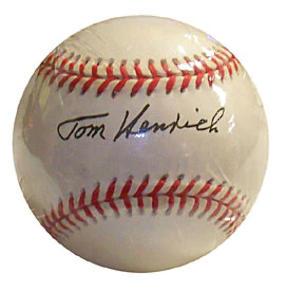 Tom Henrich Autographed Official American League Baseball