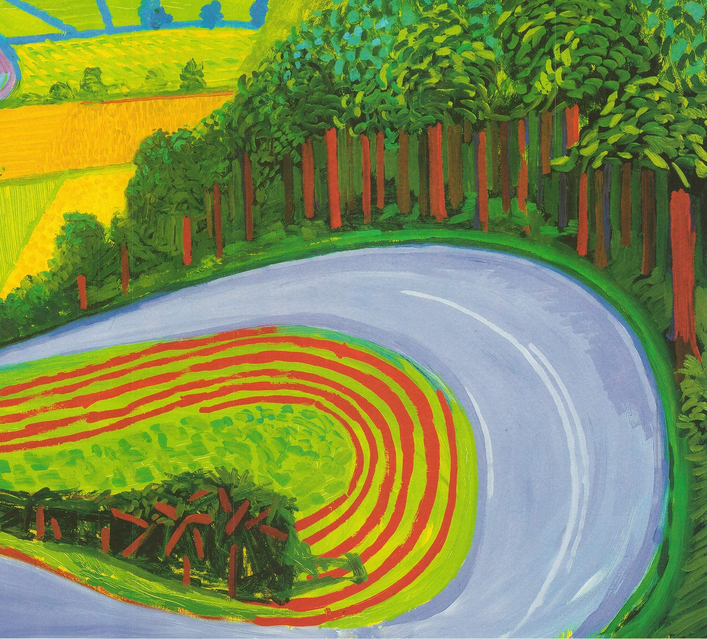 DAVID HOCKNEY Garrowby Hill Poster 24" x 25" 2019 Pop Art Multicolor