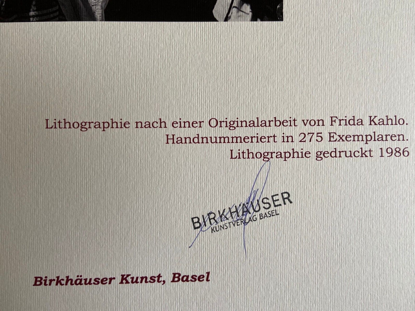 Frida Kahlo Lithograph Coa Numbered Hand Signed Limited