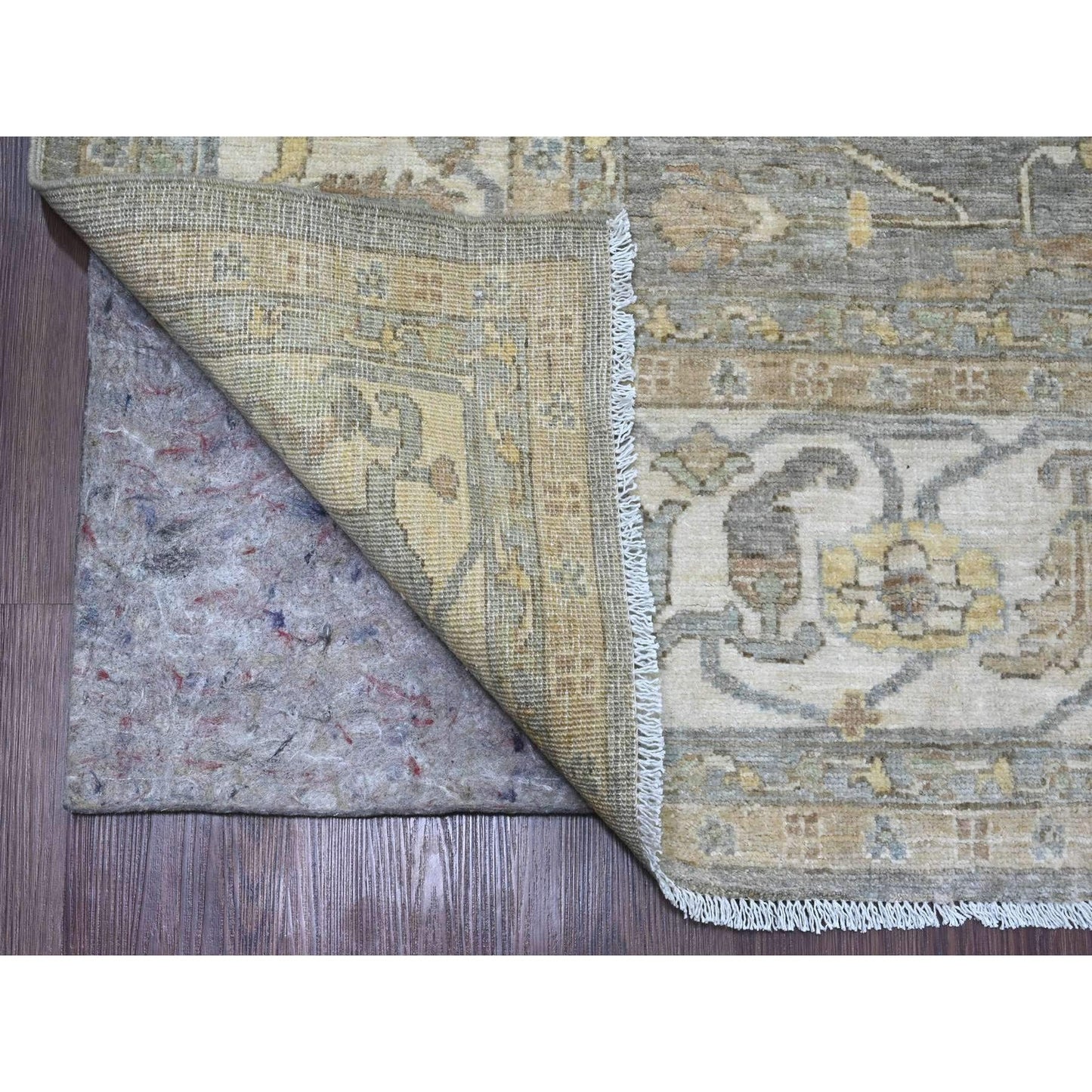 8'X10' Gray Peshawar Heris All Over Design Hand Knotted Wool Rug Oriental