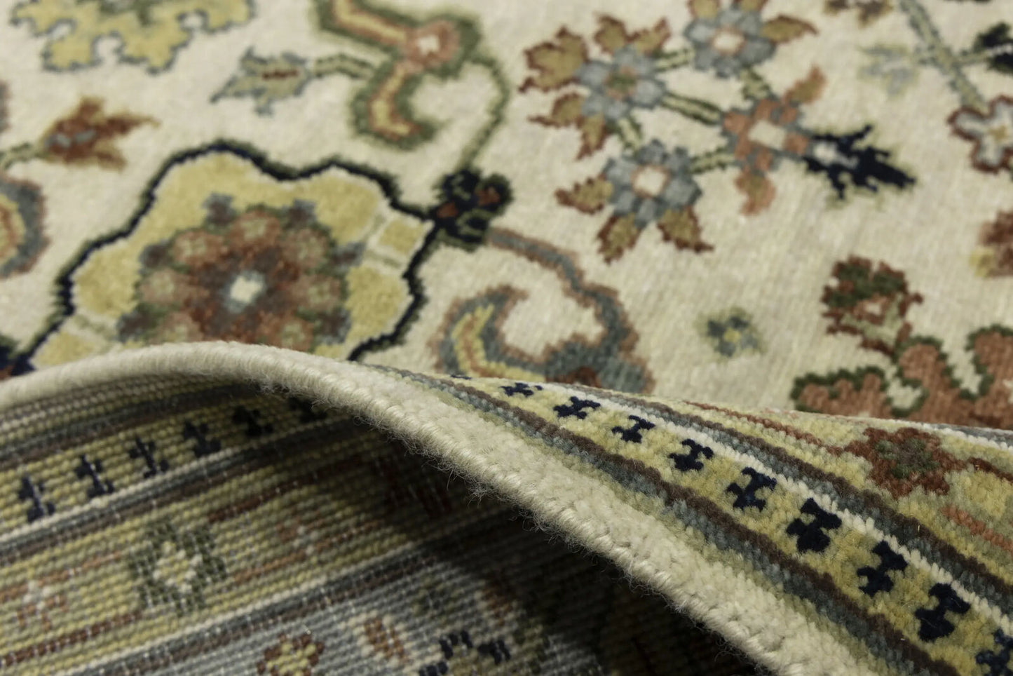 Wool Oriental Rug Geometric Style Carpet Farmho