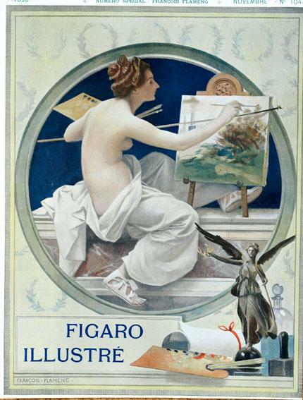 Original Vintage Poster Girl Artist By Francois Flameng For Figaro Illustre 1898