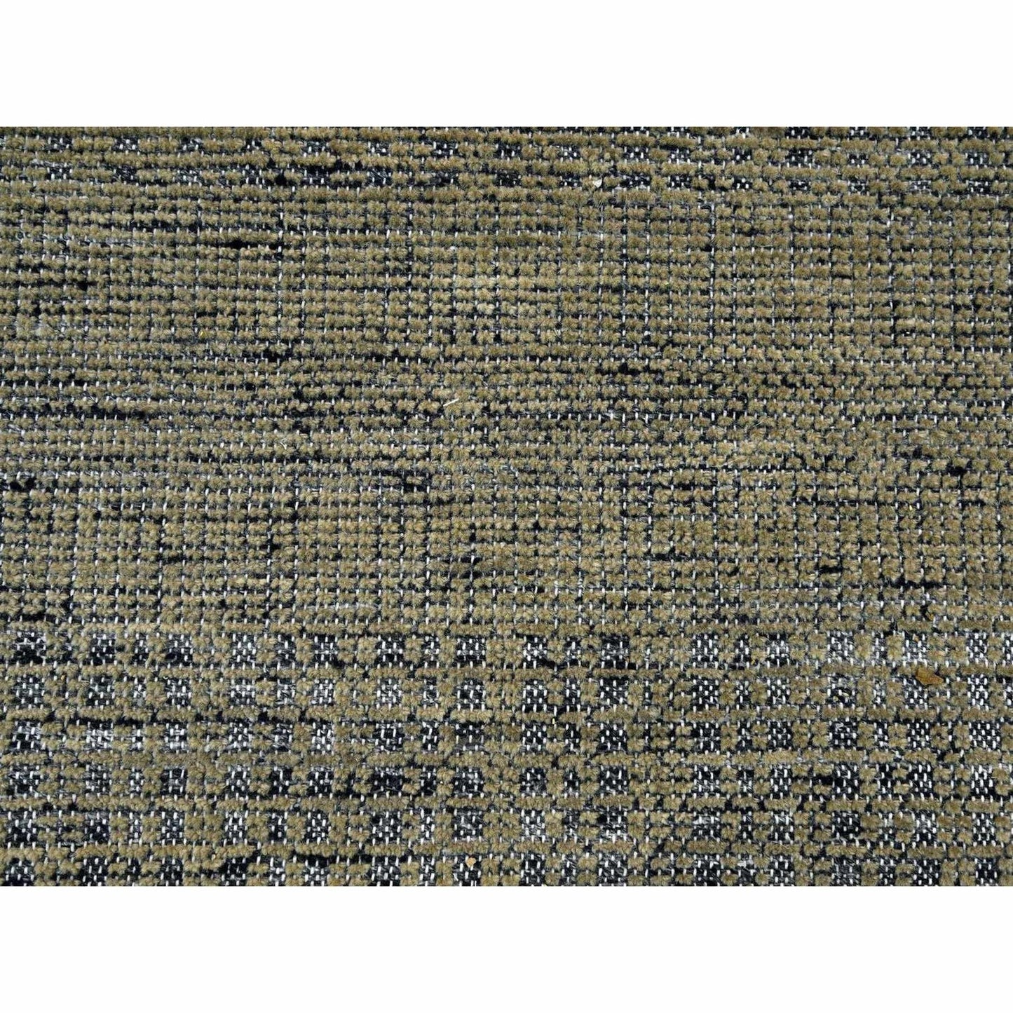 12'X12' Brown Hand Knotted Rug Pure Wool Oxidized Grass Design Round