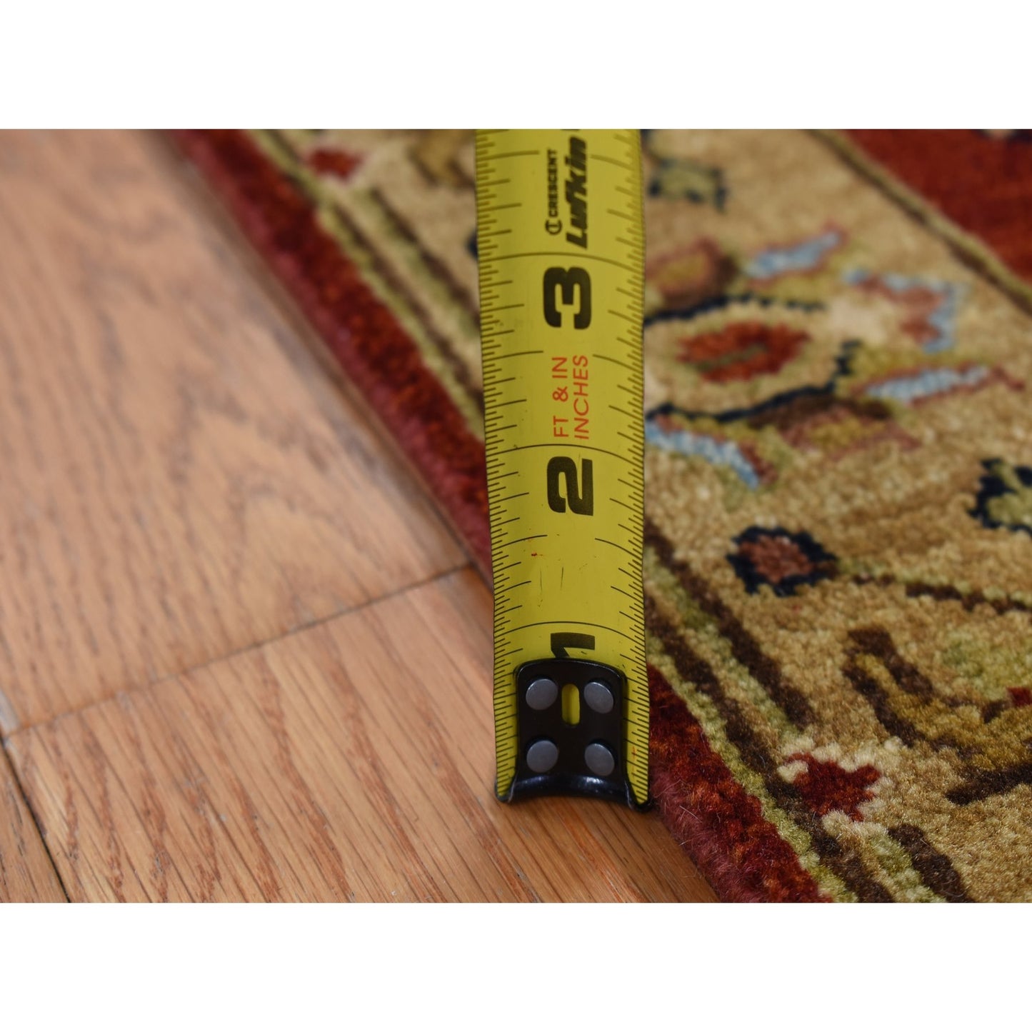 2'7"X19'10" Brick Red Hand Knotted Xl Runner Karjihooz Design Wool Rug