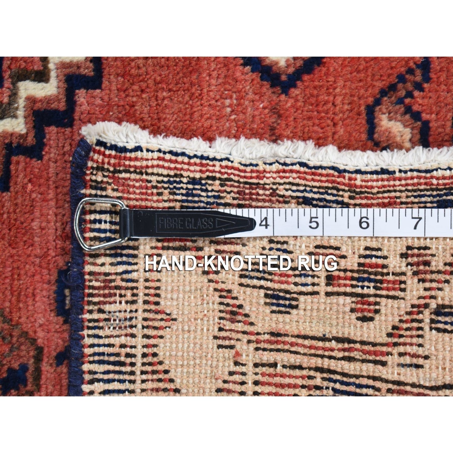 5'5"X7' Blush Red Vintage Zoroastrian Bakhtiarjoon Wool Hand Knotted Rug