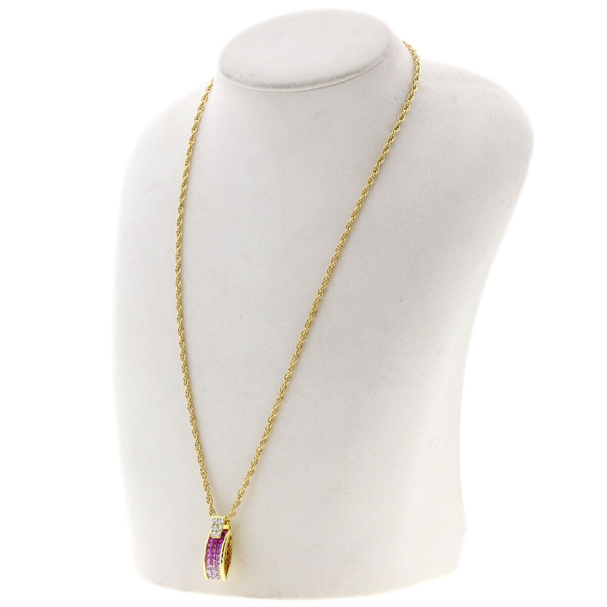 Jeunet Necklace Sapphire Diamond K18 Yellow Gold