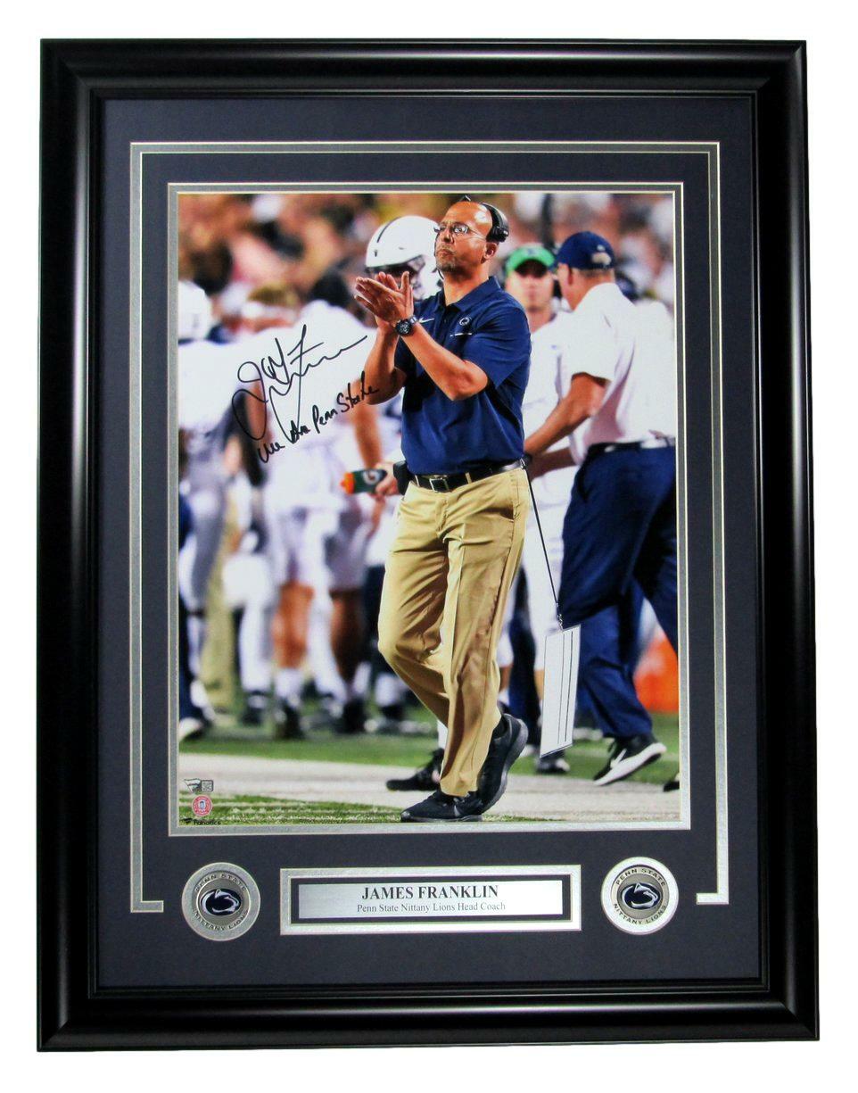 James Franklin Penn State Signed/Inscribed 16X20 Photo Framed Jsa 164007