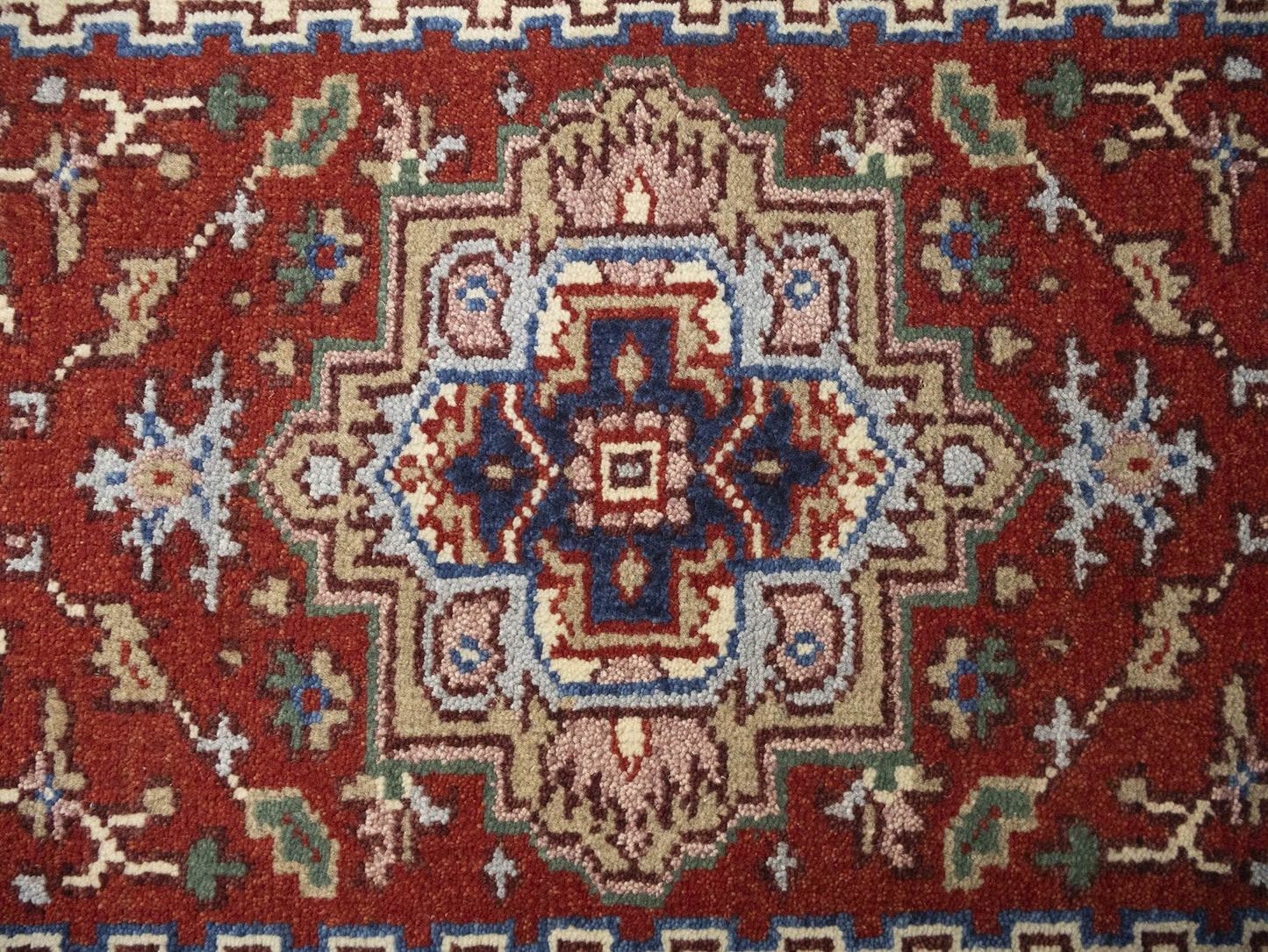 Handmade Wool Serapi Floral Oriental Runner Boho