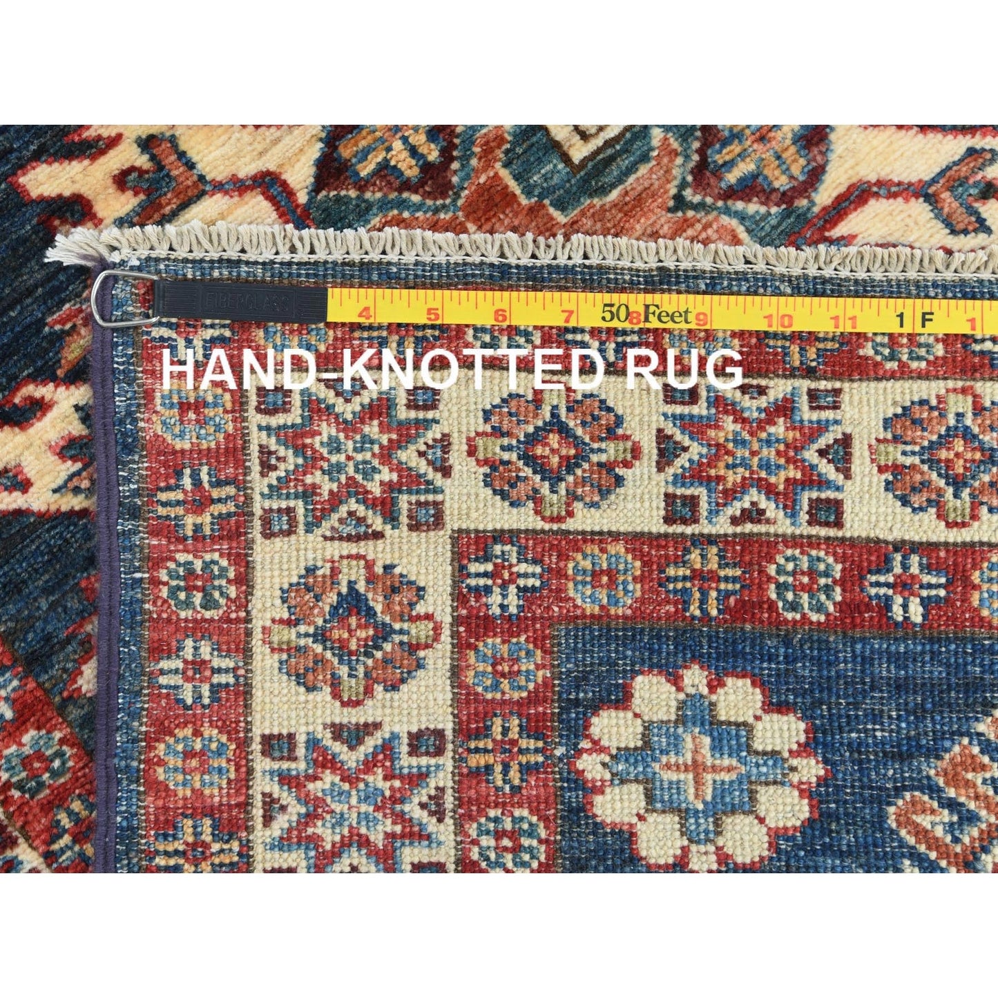 2'7"X13'6" Space Cadet Afghan Super Kazak Wool Hand Knotted Oriental Rug