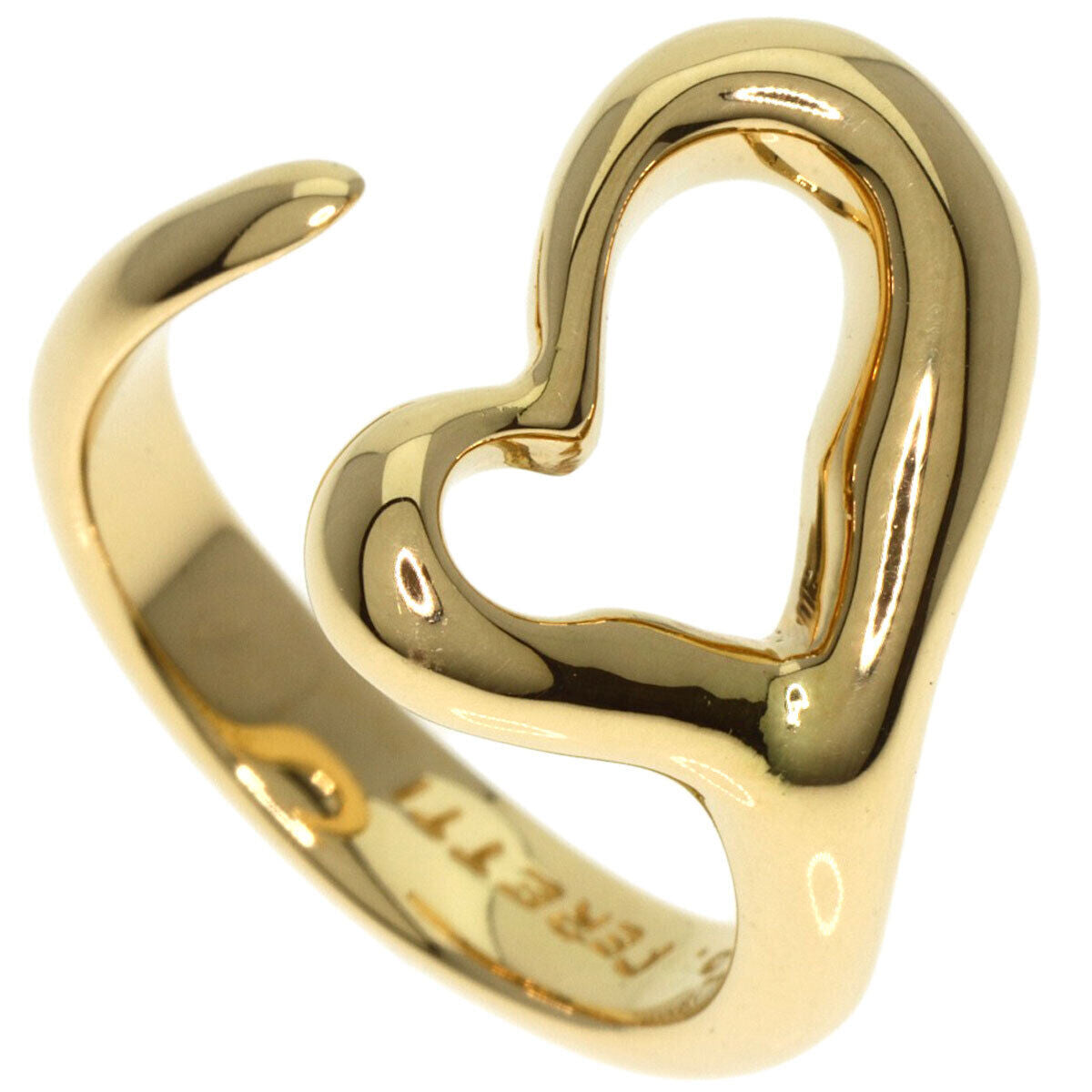 Tiffany&Co. Ring Open Heart K18 Yellow Gold