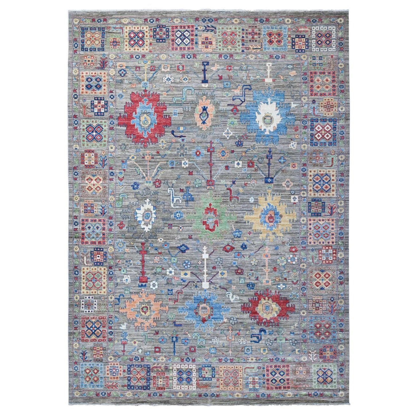 10'X14' Gray Mahal Large Elements All Over Aryana Collection Oriental Rug