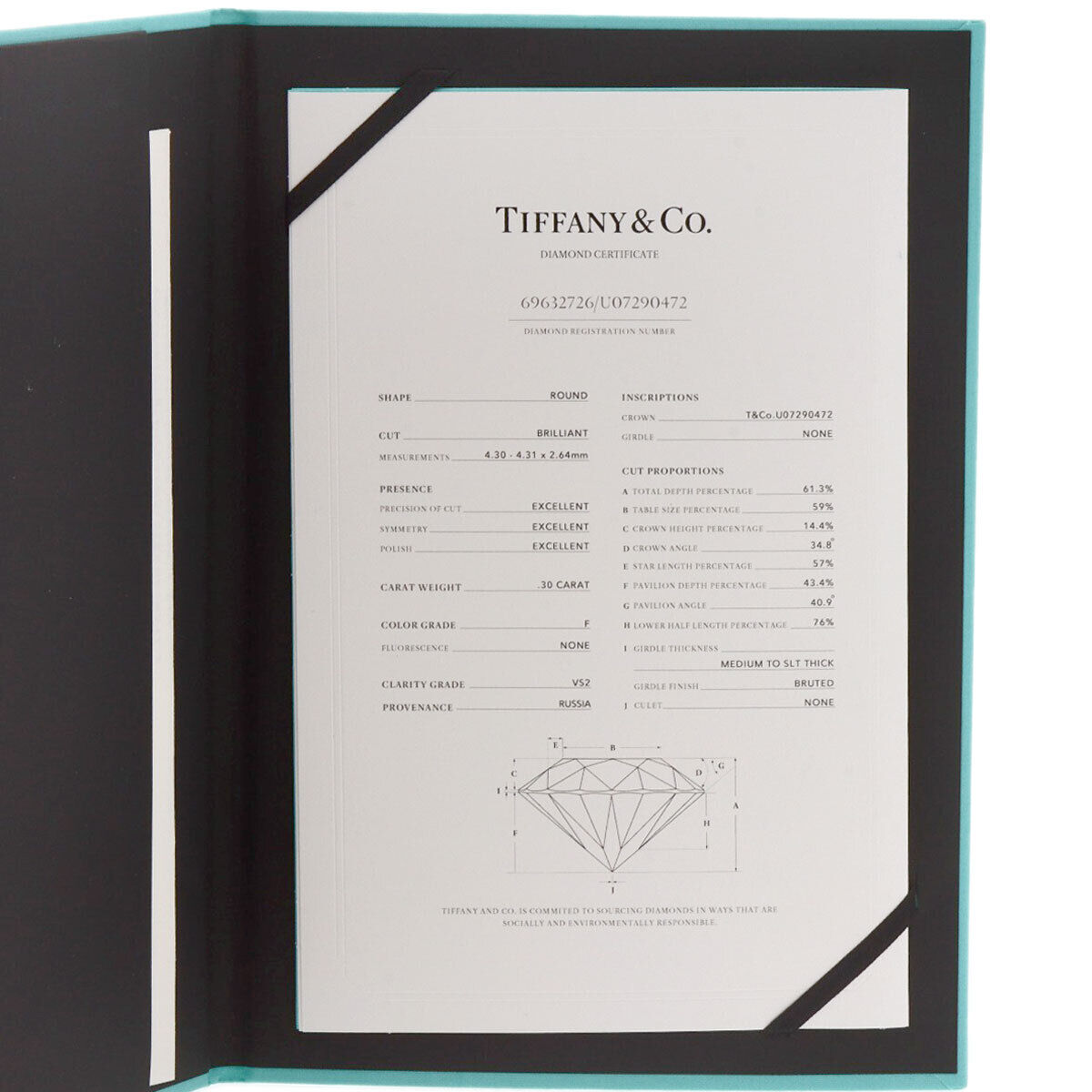 Tiffany&Co. Ring 1P Diamond Platinum Pt950