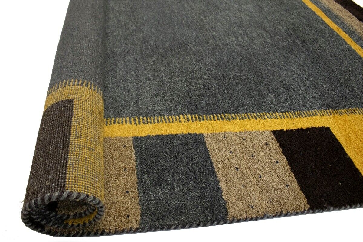 Handmade Indo-Gabbeh Oriental Rug Geometric