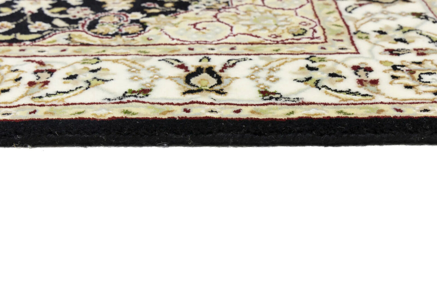 Small Oriental Decor Black Floral 3X3 Indo-Nain