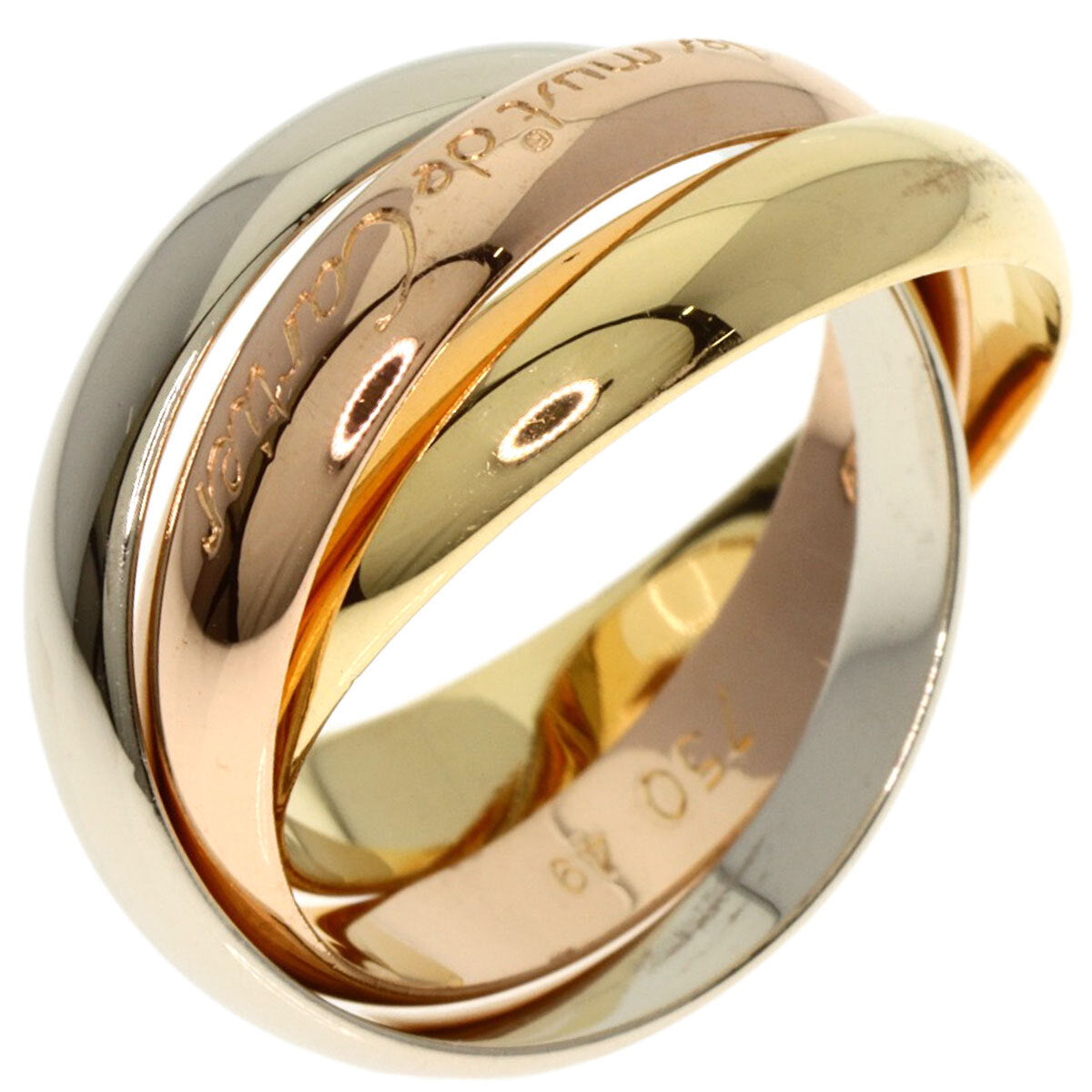 Cartier Trinity #49 Ring K18 Yellow Gold 18K Pink