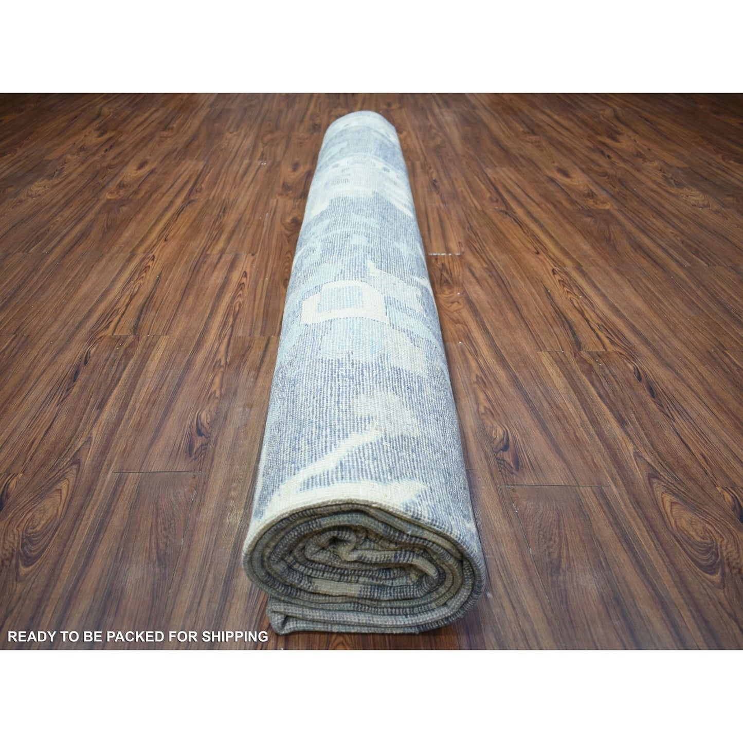 11'9"X15'7" Gray Wool Hand Knotted Afghan Angora Oushak Oversized Rug