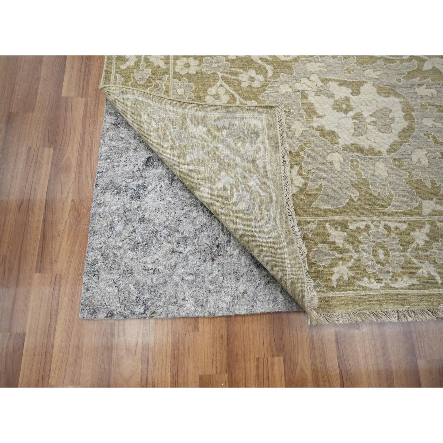 9'X12' Green Ziegler Mahal Large Flowers Design All Wool Hand Knotted Rug