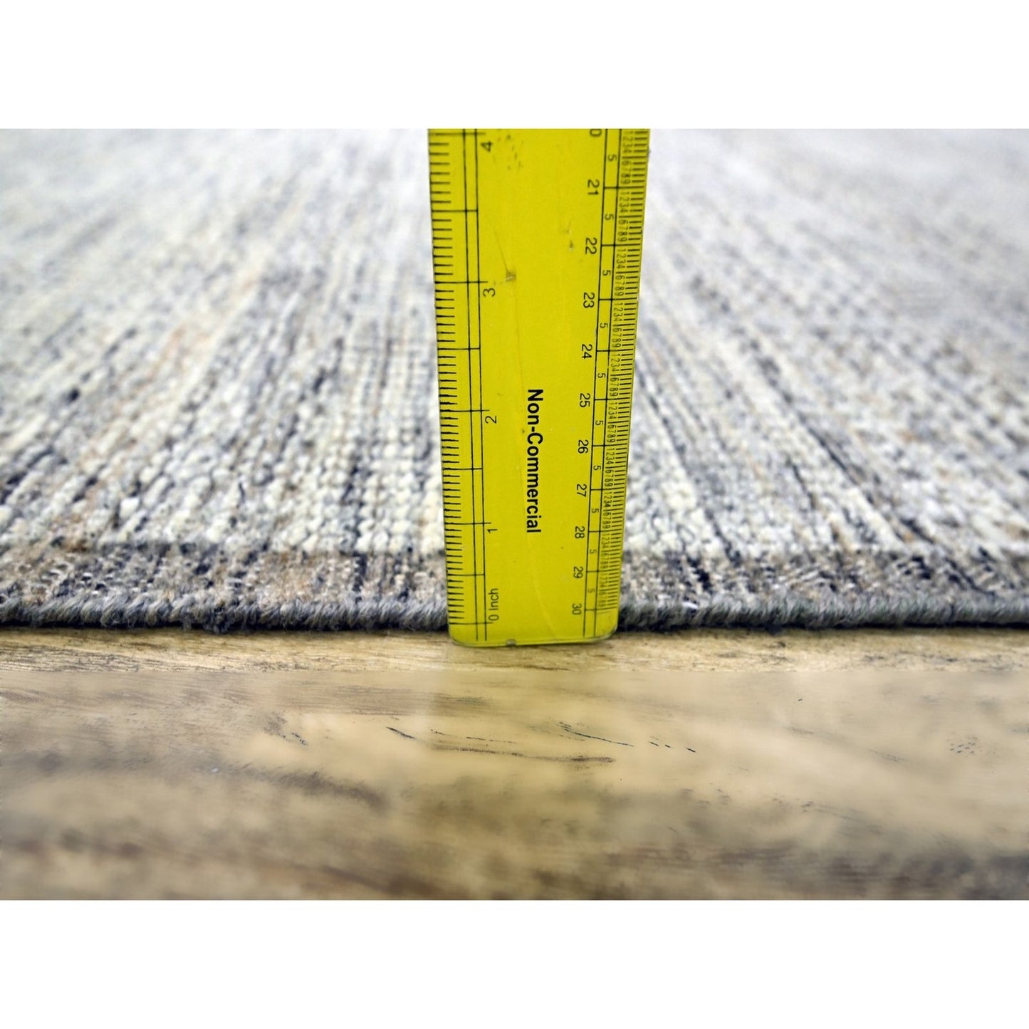 8'3"X10'1" Brown Pure Wool Rug Hand Knotted Oxidized Grass Design Oriental