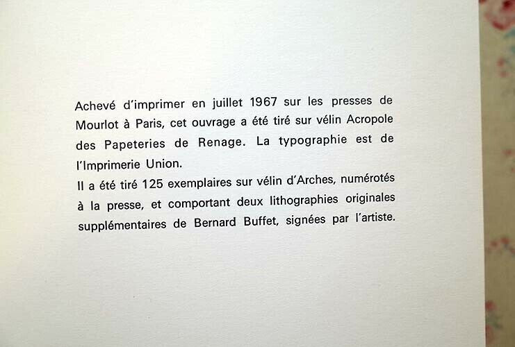 Bernard Buffet : Catalog Raisonn The Lithographs