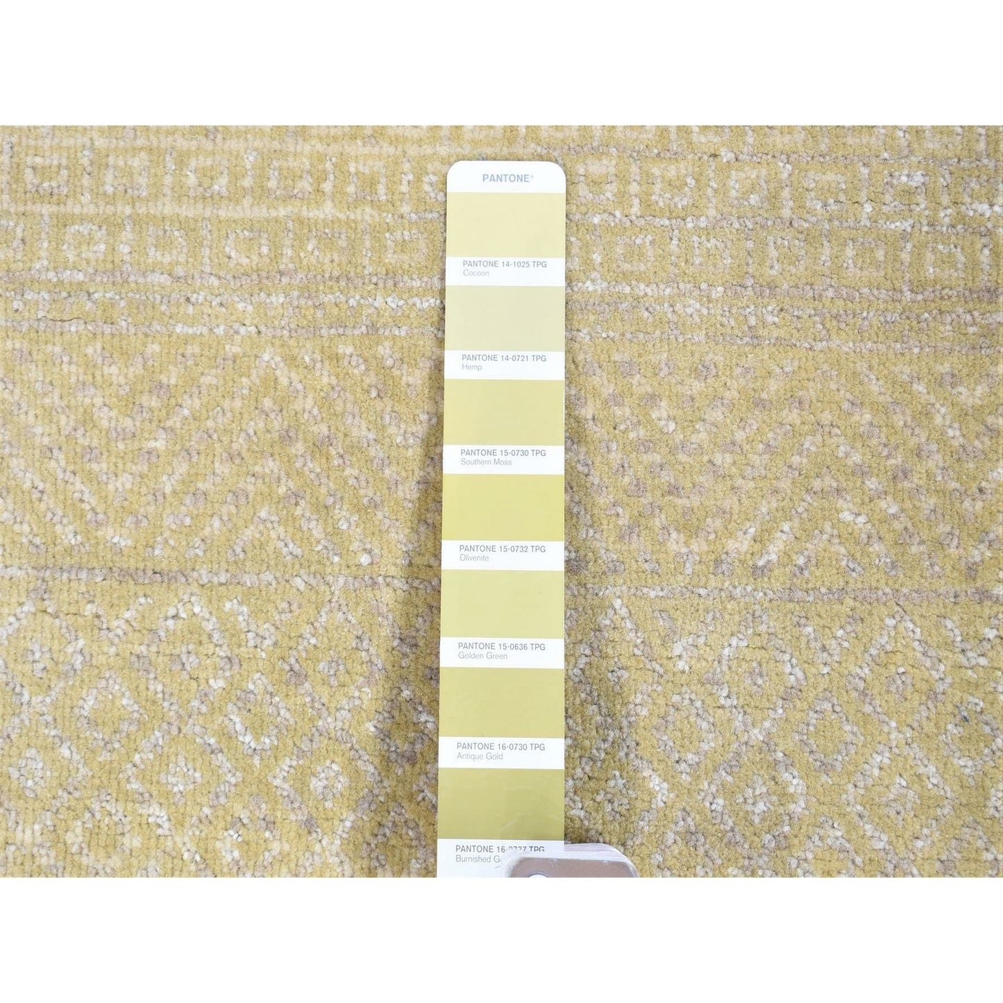 3'1"X5'1" Green Wool And Silk Modern Grass Design Gabbeh Hand Knotted Rug