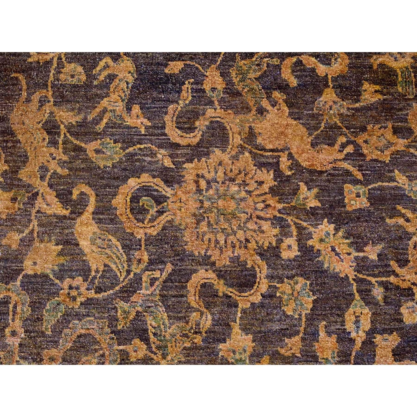 8'6"X11'10" Brown Peshawar Ziegler Mahal Hand Knotted Wool Oriental Rug