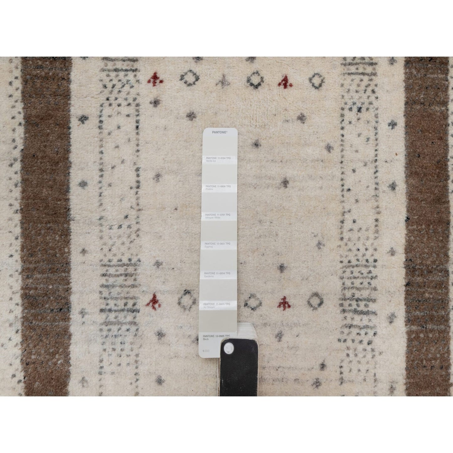 2'7"X6' Ivory Modern Design Soft Wool Hand Knotted Lori Buft Runner Rug
