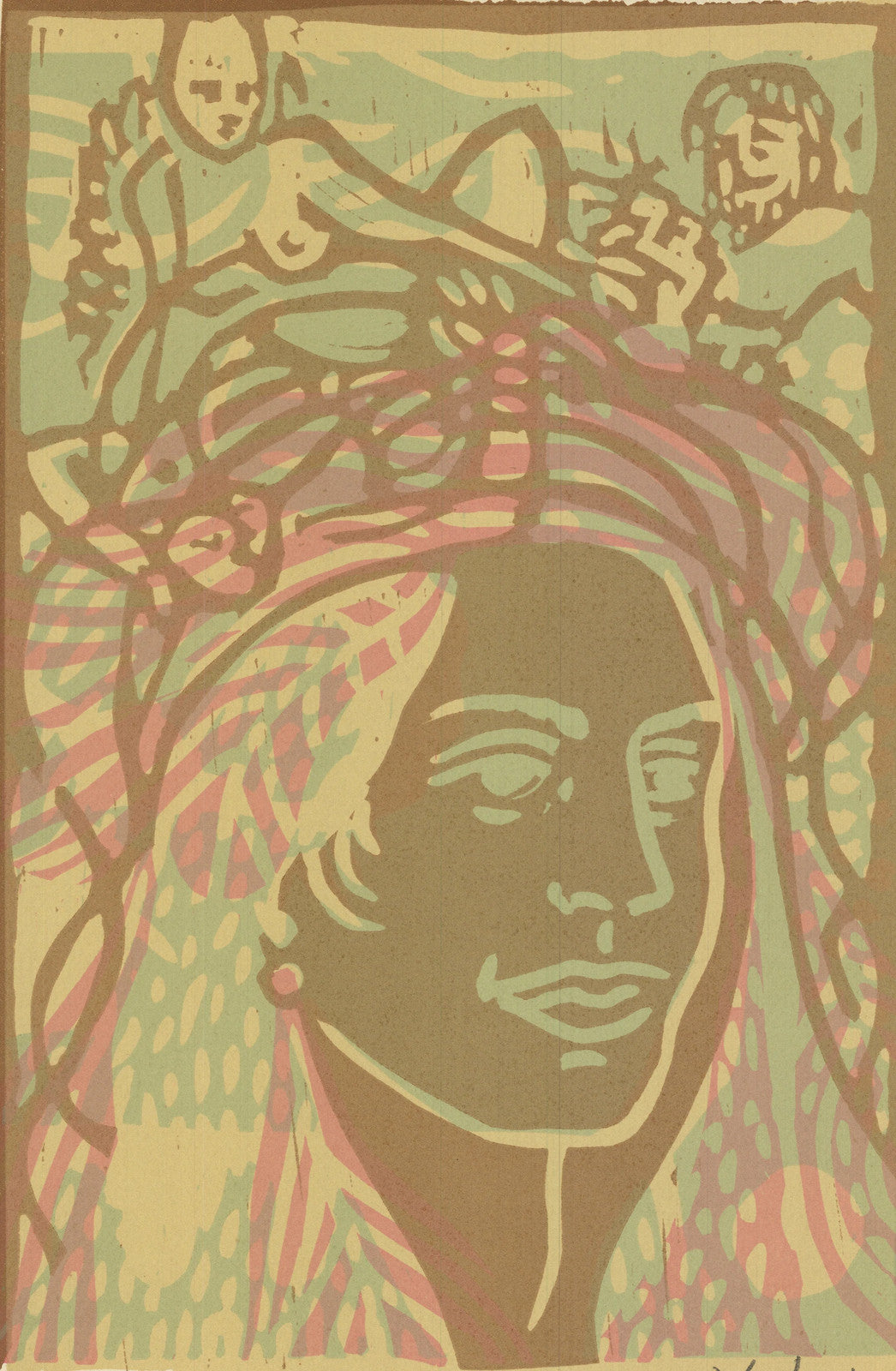 Unknown Artist Ecstasy Signed " Lithograph Contemporary Neutral