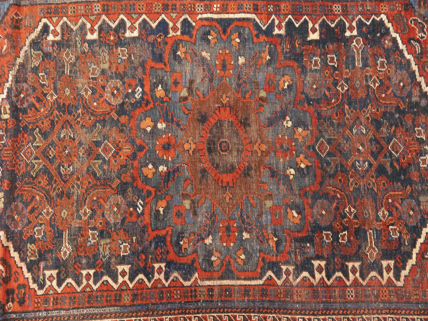 Antique Tribal Farmhouse Wool Rug Oriental Foyer