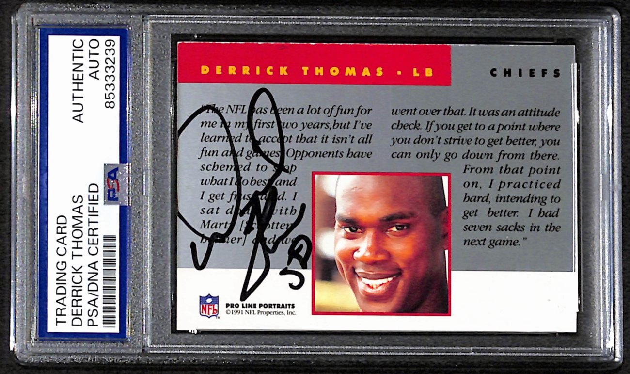 Derrick Thomas Hof Signed/Auto 1991 Pro Line