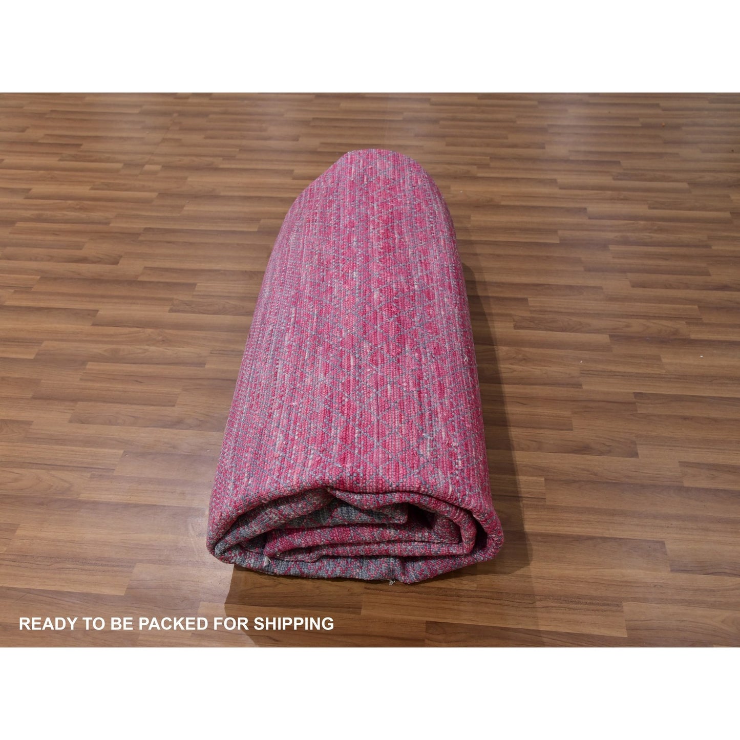 9'4"X12'2" Desire Red Wool Hand Knotted Modern Chiaroscuro Collection Rug