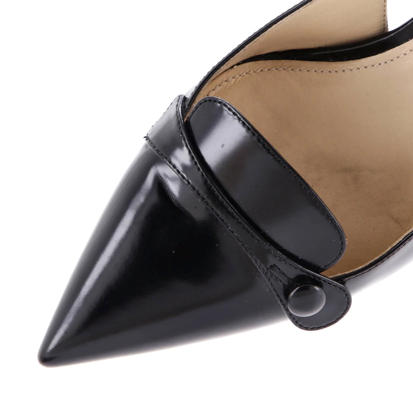 Prada Women'S Pointed Toe Slingback Pumps Spazzolato Leather