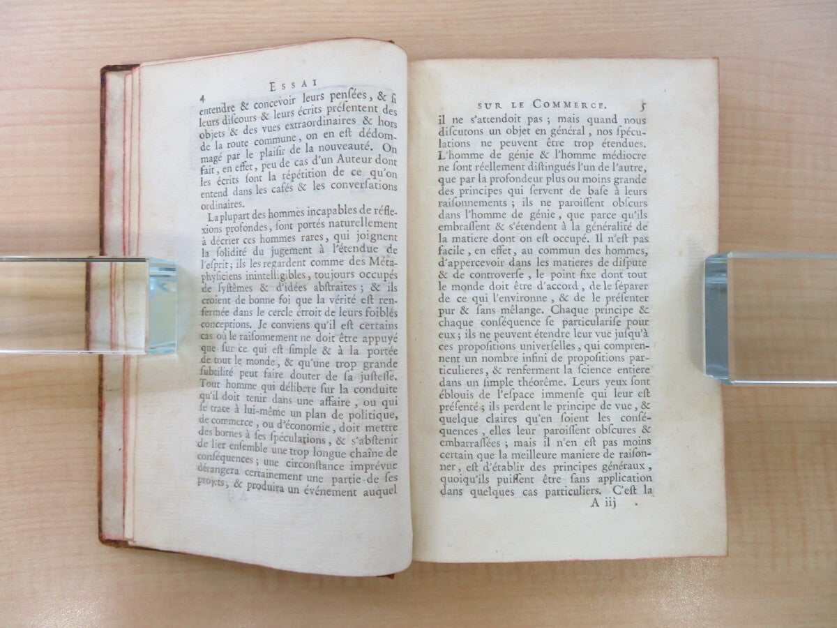 David Hume ?Essais Sur Le Commerce?, 1767, First