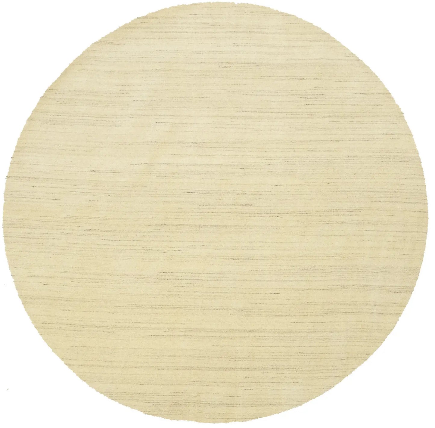 Cream Solid Hand-Loomed 8X8 Gabbeh Wool Rug